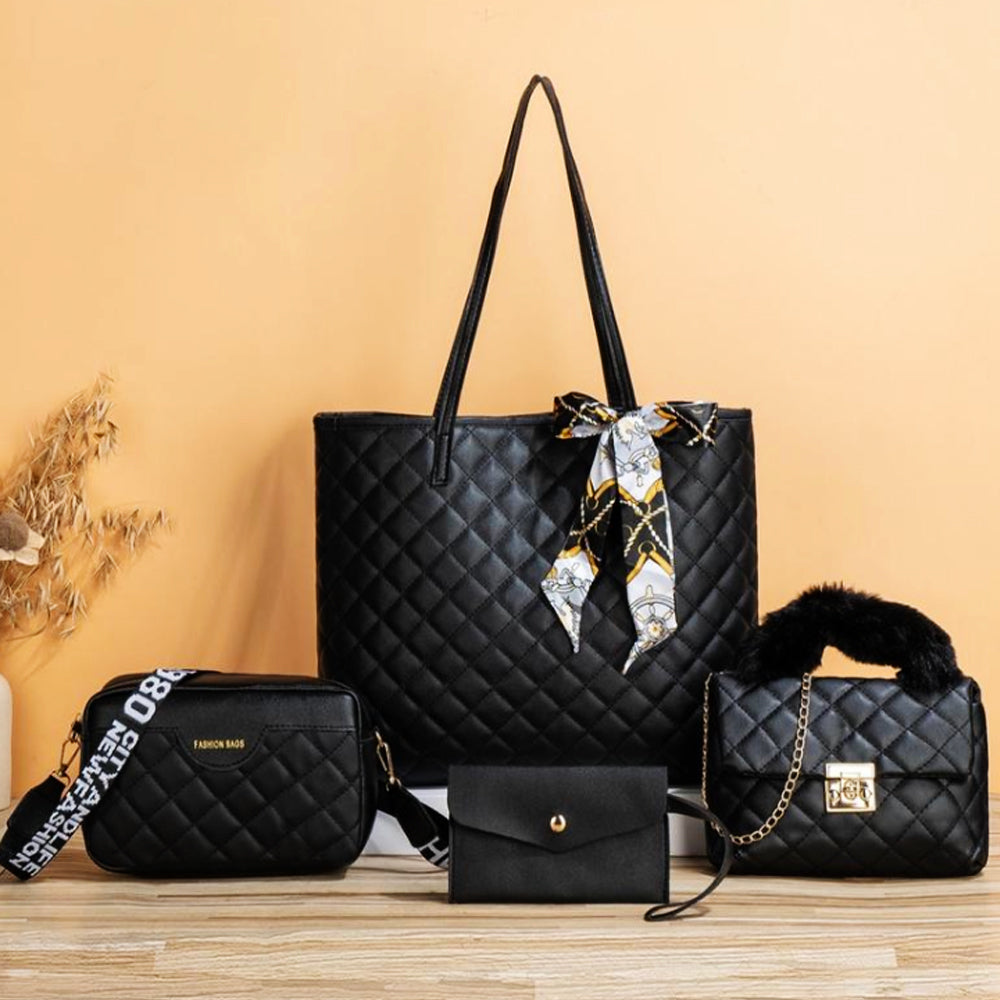 Women's Fashion Quilted Bag 4pc